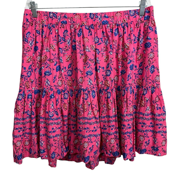 LANE BRYANT Dresses & Skirts - Lane Bryant Pink Floral Drop Waist Skirt Size 14/16 Boho Rayon
